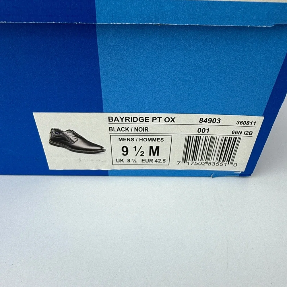 Nunn Bush Bayridge PT OX Leather Plain Toe Oxford Shoes Mens 9.5 M Black NIB